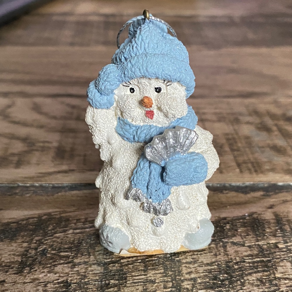 ☃️Vintage SNOW BUDDIES - Uncle Melty Holding Fan Ornament ☃️
